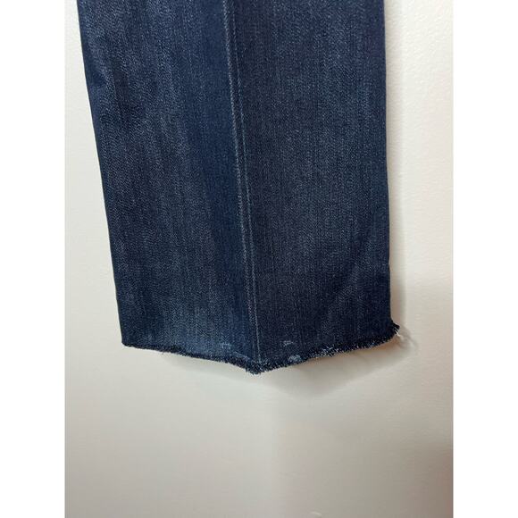 Joe's Jeans Rocker Fit- Flare Leg Low rise size 27 Dark Wash Raw Hem - Picture 9 of 9